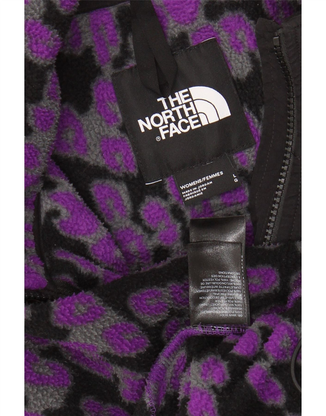 Giacca in pile da donna THE NORTH FACE UK 16 Grande stampa animalier viola
