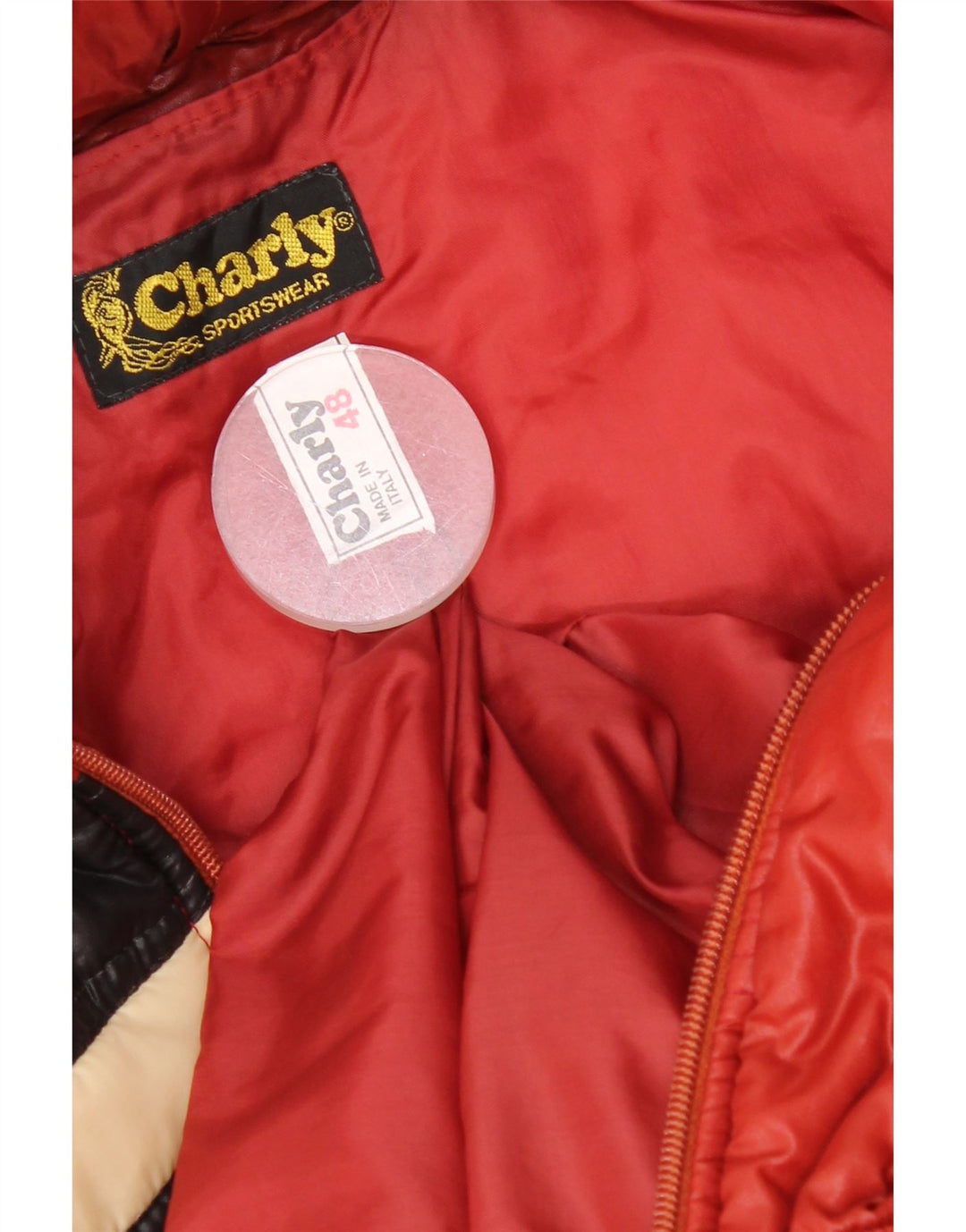 Giacca imbottita con cappuccio Charly Donna IT 48 XL Rosso Colourblock Poliammide
