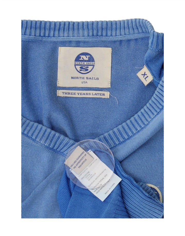 Maglione da uomo con scollo a V North Sails XL in cotone blu