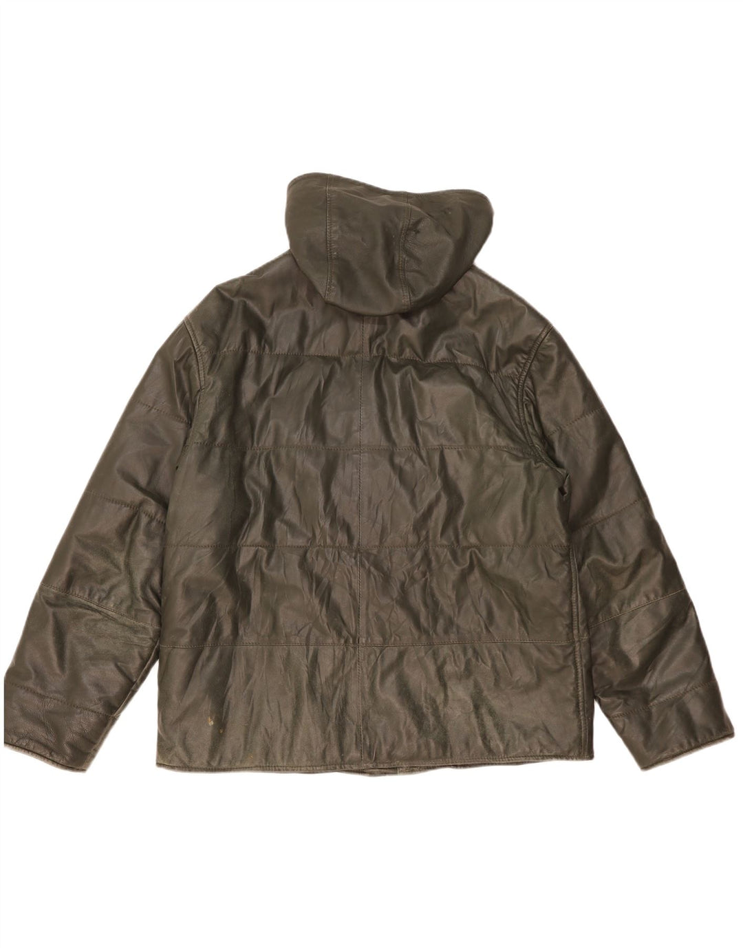Giacca in pelle con cappuccio da uomo Morris IT 52 XL in pelle verde