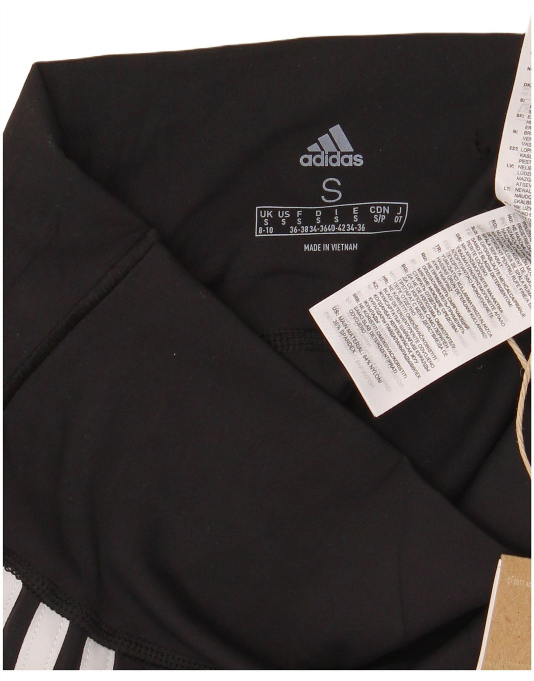 Leggings Capri da donna Adidas UK 8/10 piccolo nylon nero