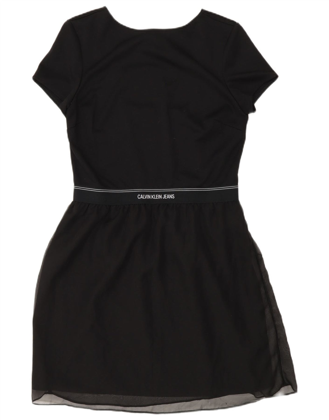 Abito tubino da donna Calvin Klein UK 12 poliestere nero medio