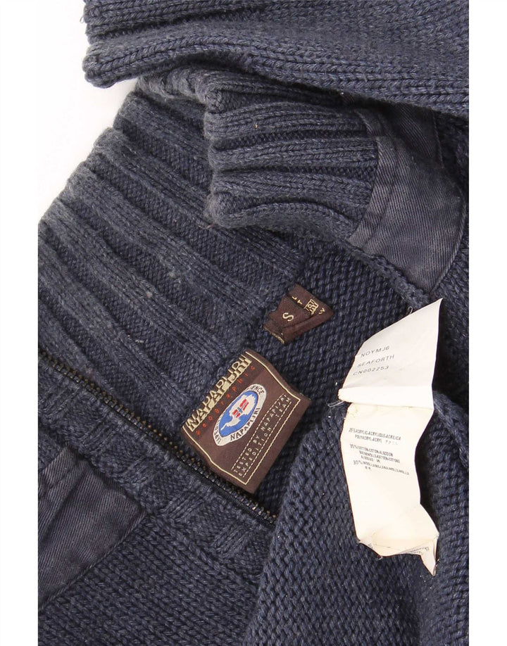 Maglione da uomo con collo con zip Napapijri piccolo in acrilico blu