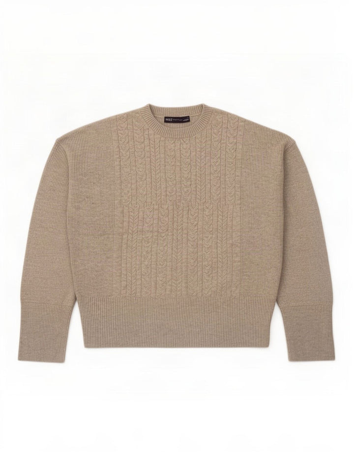 Maglione maglione girocollo oversize da donna Marks & Spencer UK 14 Grigio medio