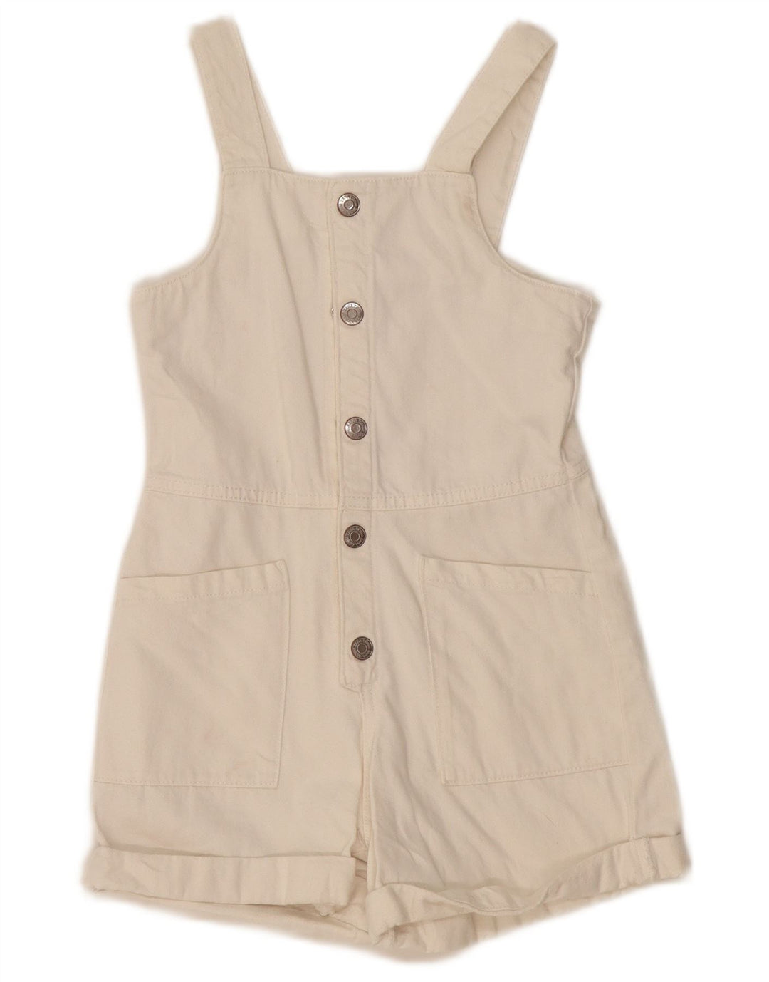 Tutina corta in denim per ragazze Zara 8-9 anni in cotone bianco