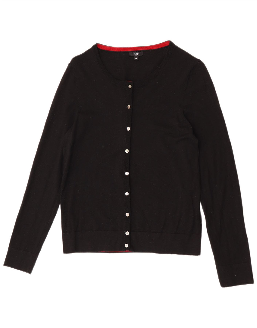 Maglione cardigan da donna Hobbs UK 14 lana nera media