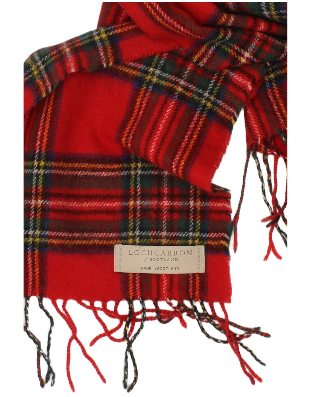 Sciarpa rettangolare da uomo vintage, taglia unica, in lana d'agnello scozzese rossa, classica