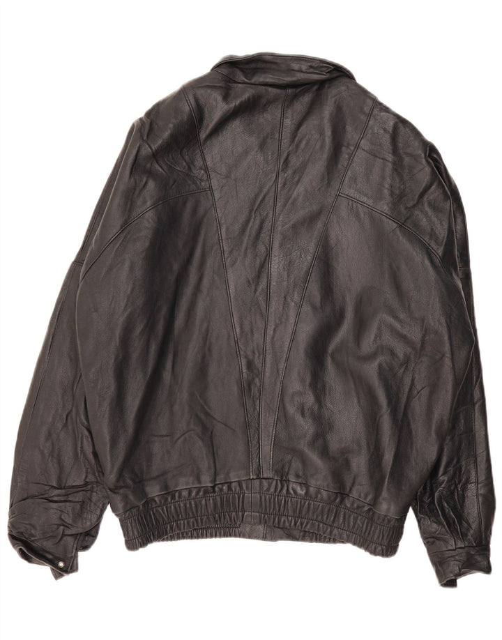 Giacca in pelle da uomo VINTAGE UK 42 XL Nera