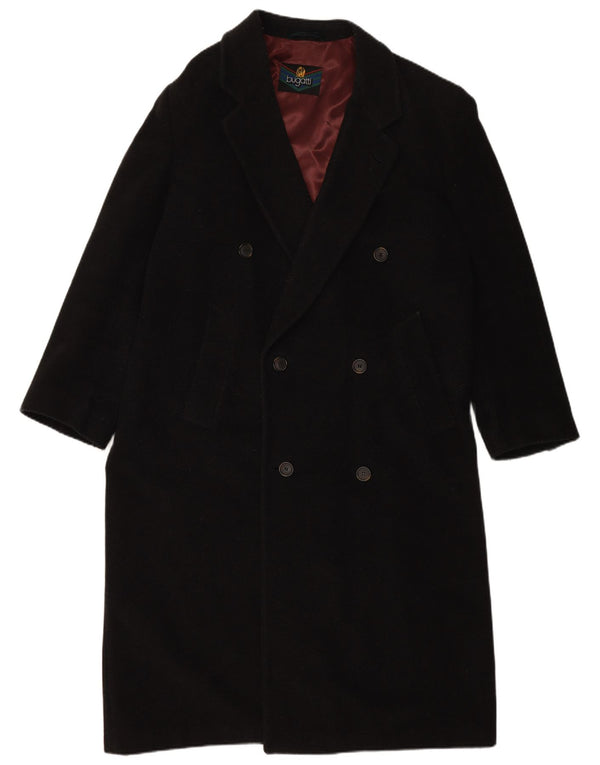 BUGATTI Cappotto doppiopetto da uomo vestibilità ampia IT 48 Lana nera media
