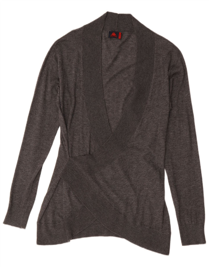 Maglione Kappa da donna con scollo a V UK 16 Large Grigio Poliacrilico