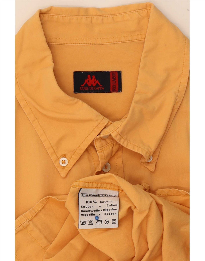 Camicia a maniche corte da uomo Kappa 3XL in cotone arancione