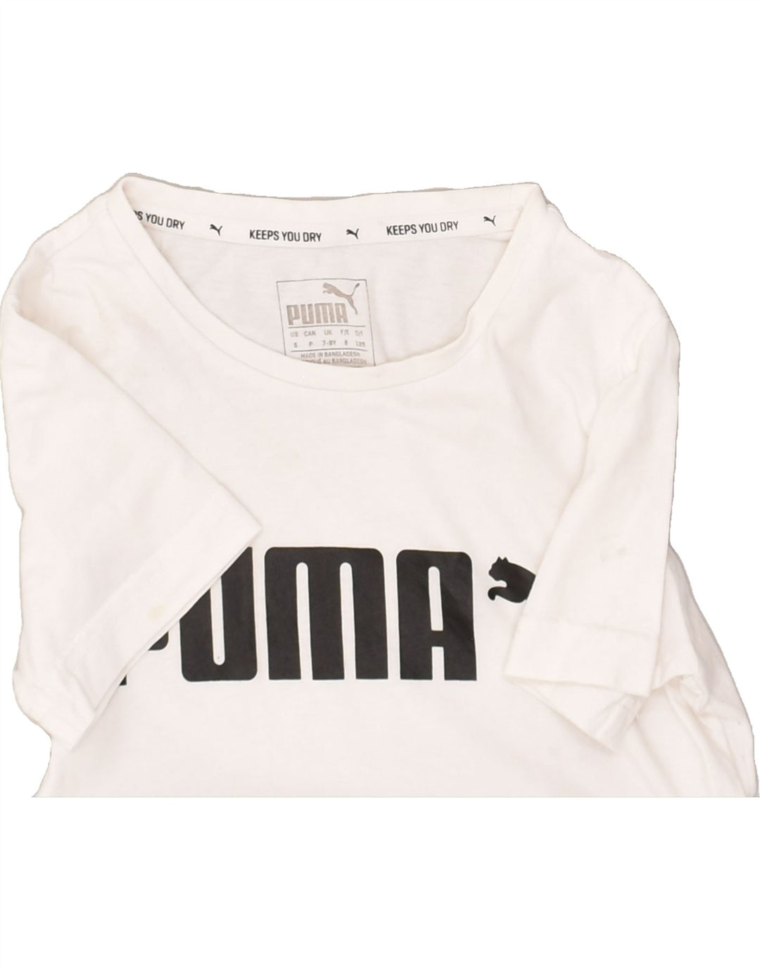 PUMA Boys Graphic T-Shirt Top 7-8 Years White Cotton | Vintage Puma | Thrift | Second-Hand Puma | Used Clothing | Messina Hembry 