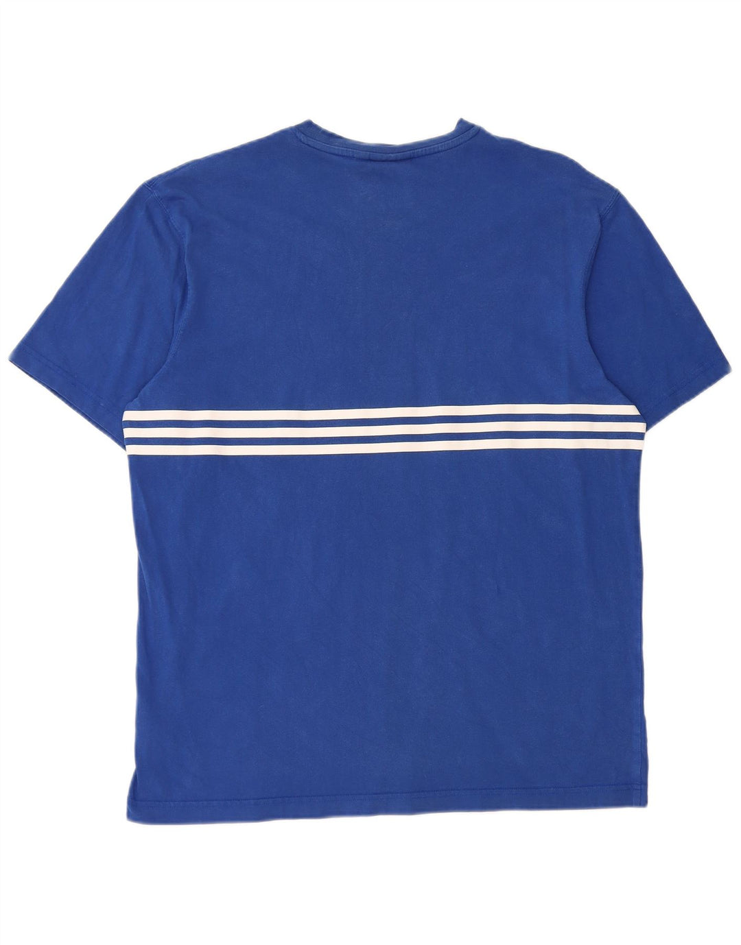 T-shirt grafica da uomo Adidas Top in cotone a righe blu medio