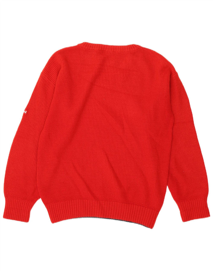 Maglione maglione girocollo da uomo Ivy Oxford in lana rossa media