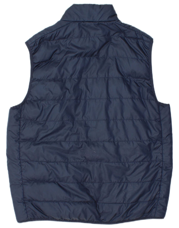 Gilet imbottito con grafica Adidas da uomo UK 40 grande blu navy