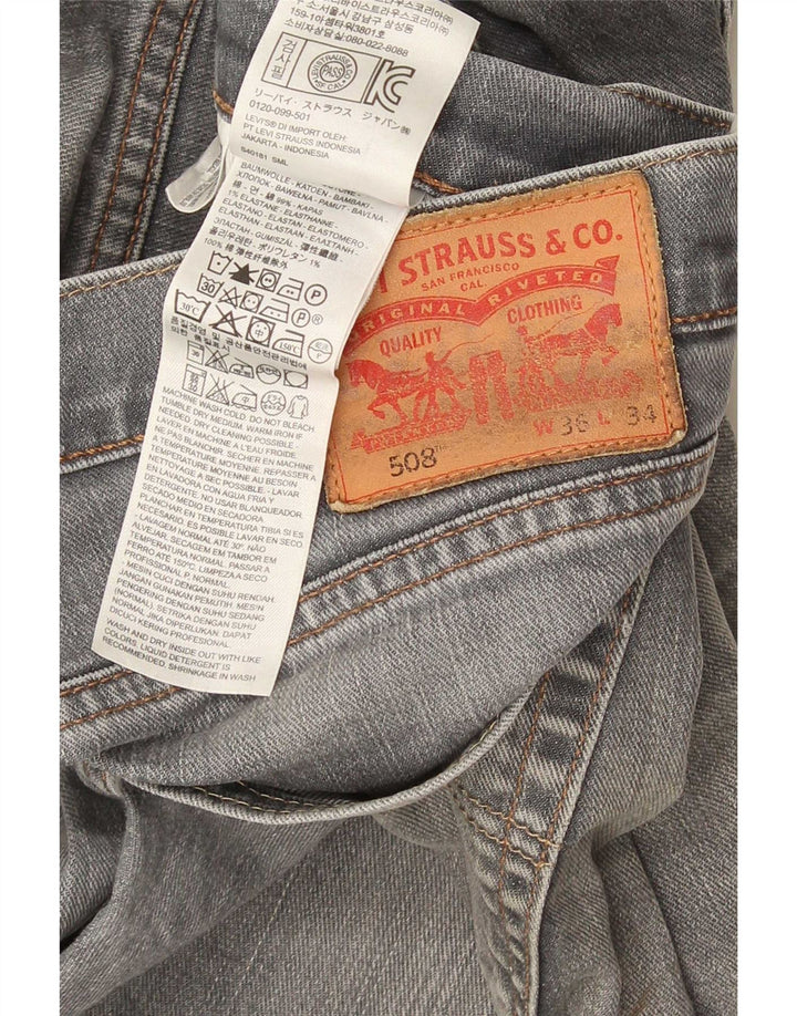 Levi's Uomo 508 Jeans affusolati W36 L34 Cotone grigio