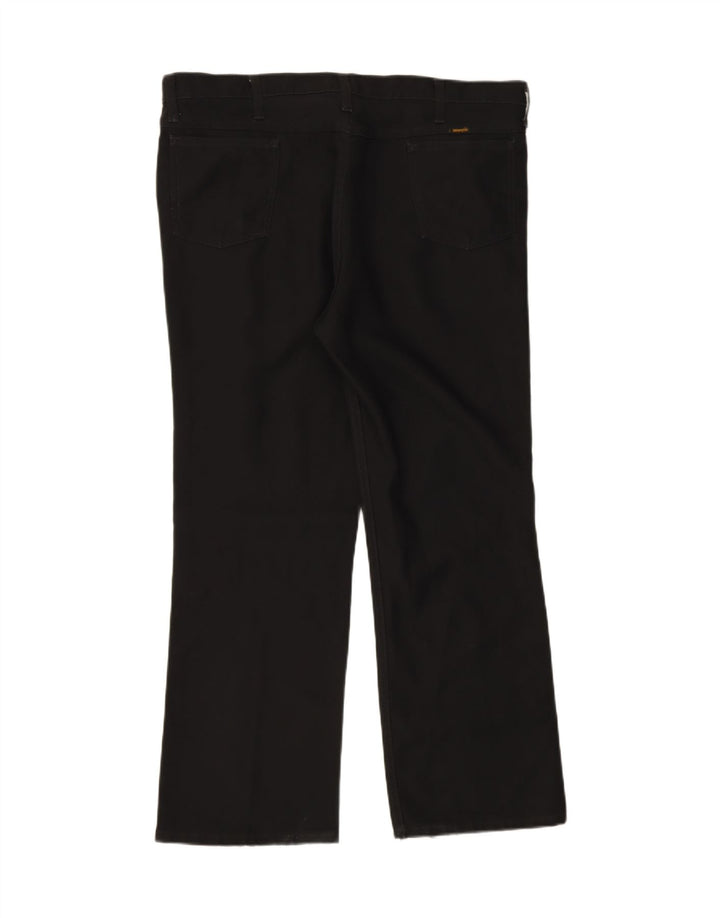WRANGLER Mens Straight Casual Trousers W42 L30 Black Polyester Vintage Wrangler and Second-Hand Wrangler from Messina Hembry 