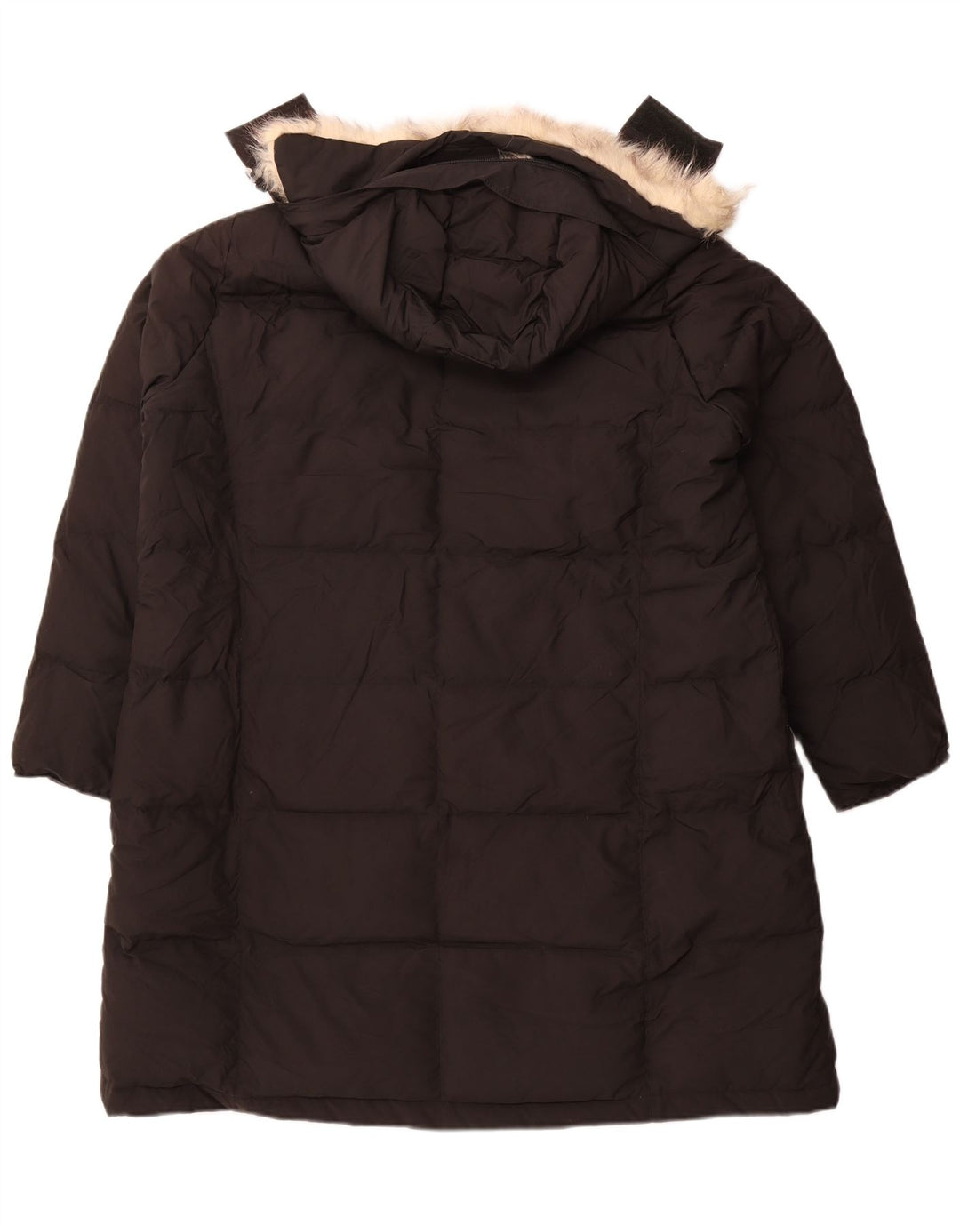 L.L.BEAN Cappotto imbottito oversize con cappuccio da donna UK 18 XL Poliestere nero
