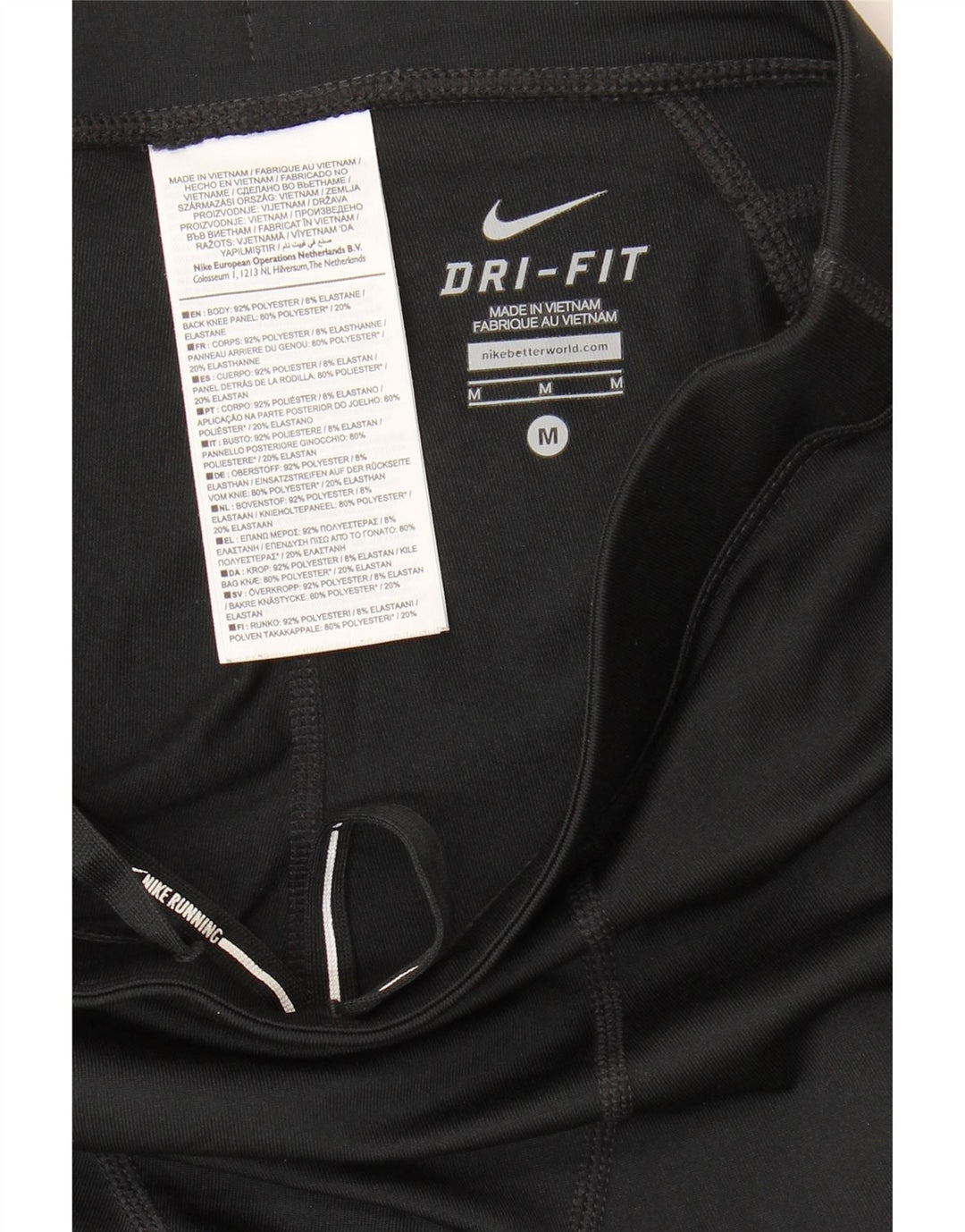 Leggings Nike Dri Fit da donna UK 12 medio nero poliestere