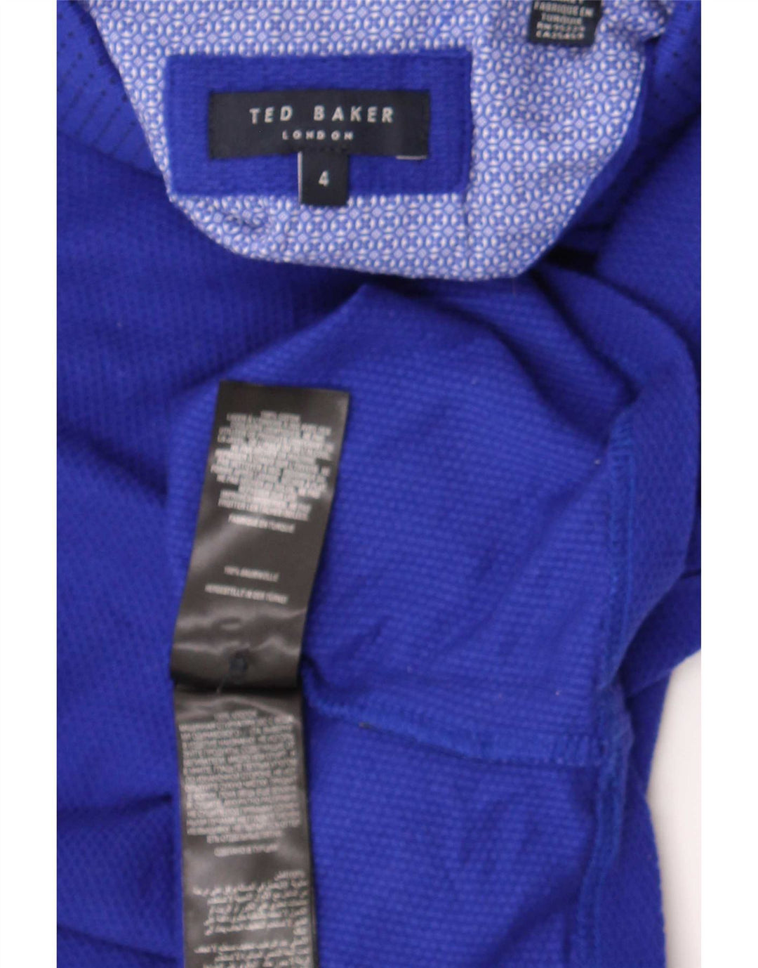 Polo da uomo Ted Baker taglia 4 grande in cotone blu