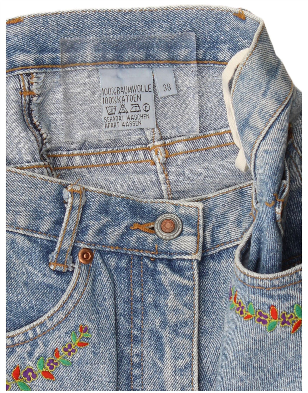 Gonna in denim da donna Cougar EU 38 Medio W28 Cotone floreale blu