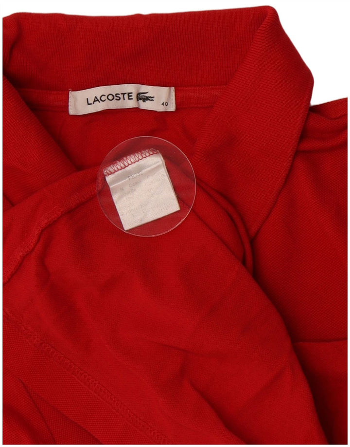 Polo da donna a maniche lunghe Lacoste taglia 40 cotone rosso medio