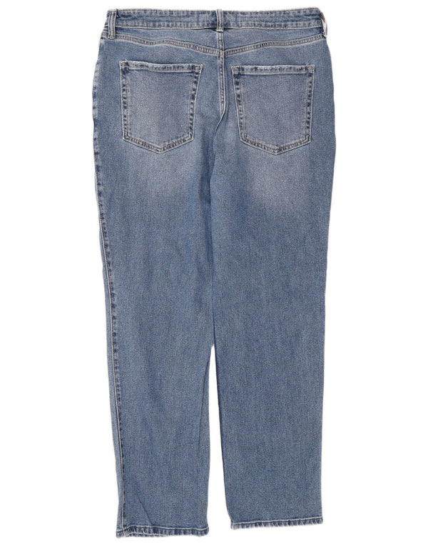 Jeans dritti a vita alta Hollister da donna US 14 Large W32 L30 Blu