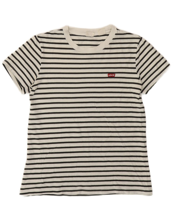 T-shirt da donna Levi's Top UK 4 XS bianco a righe nautiche