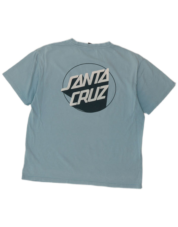 T-shirt grafica da uomo Santa Cruz Top in cotone blu medio