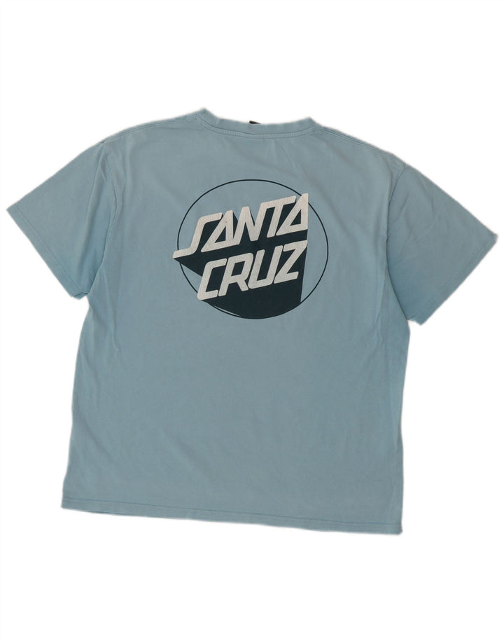 T-shirt grafica da uomo Santa Cruz Top in cotone blu medio