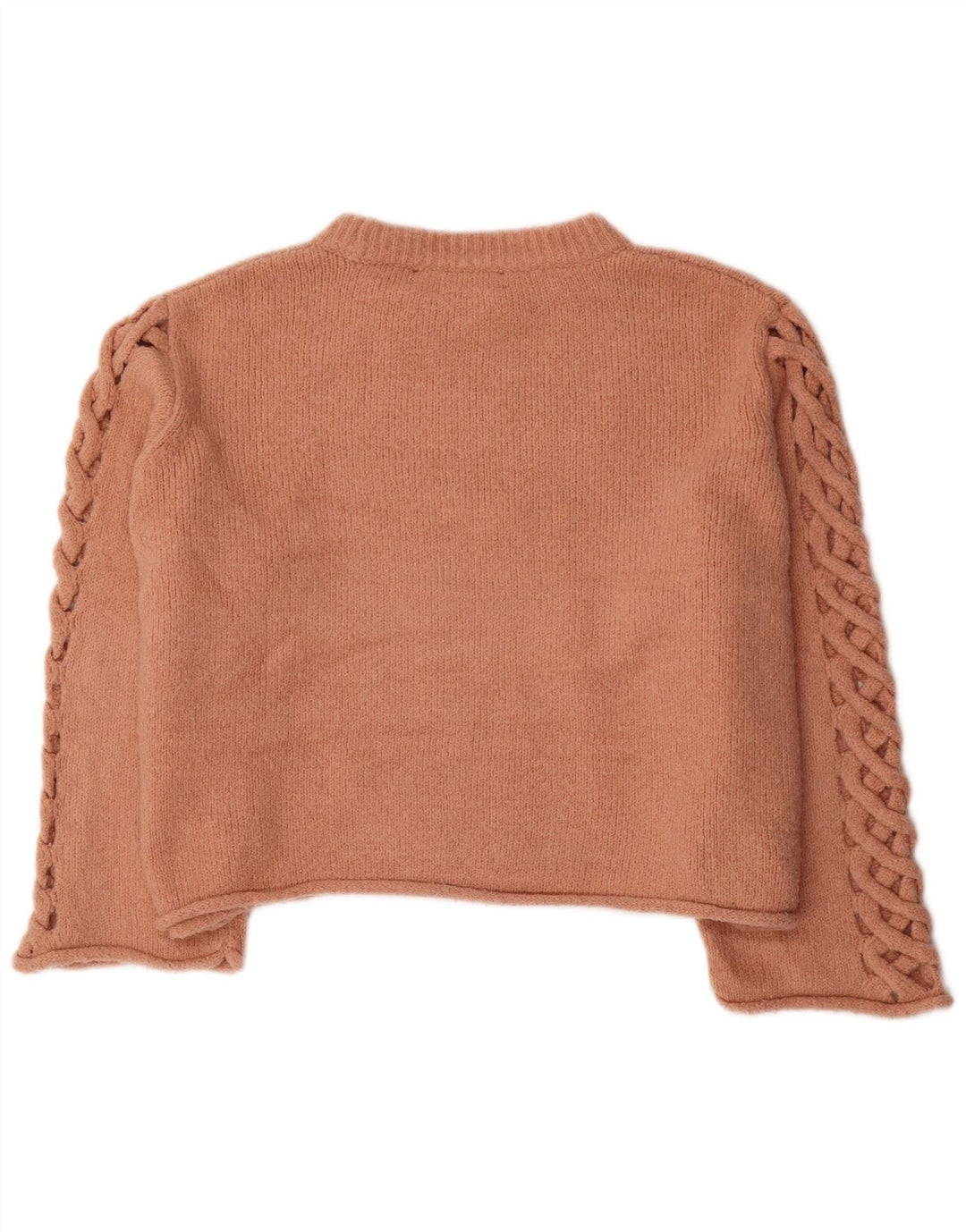 Maglione corto girocollo oversize da donna Zara UK 14 Marrone medio