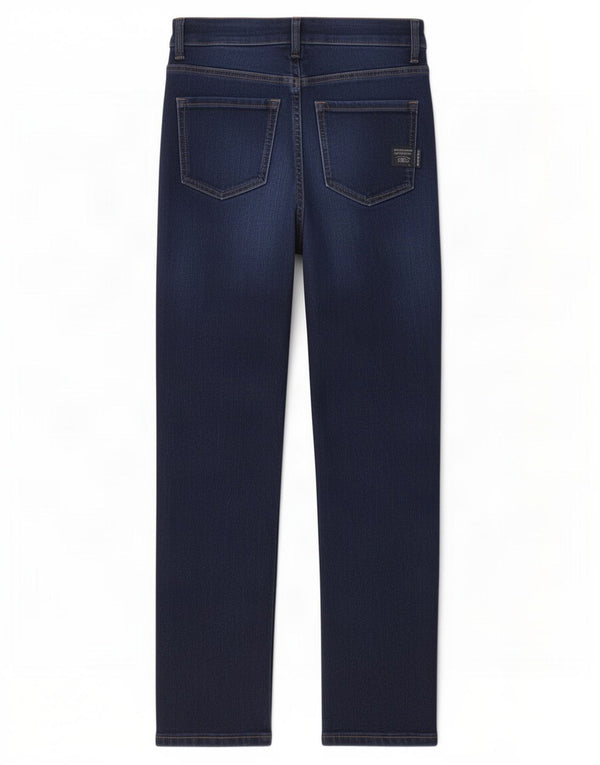 Jeans dritti Marks & Spencer da donna Sienna UK 8 piccoli W26 L25 blu navy