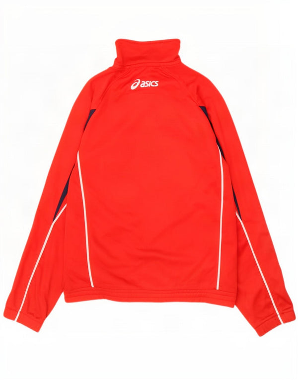 Giacca da ginnastica grafica da uomo Asics XL rossa in poliestere color block