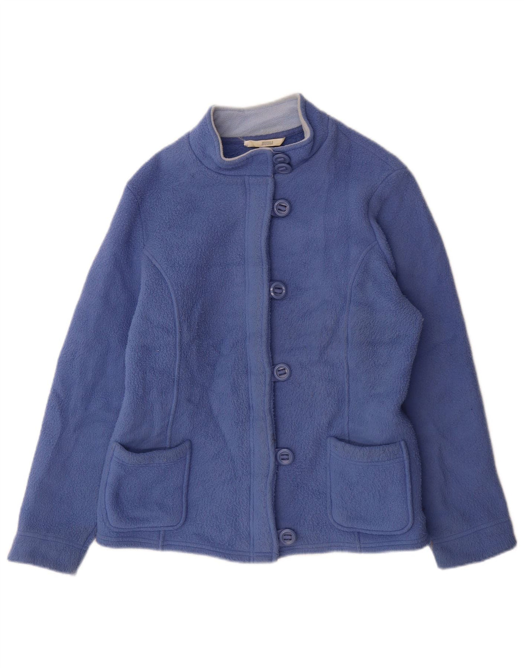 Giacca in pile da donna Marks & Spencer UK 14 Large Blu Poliestere