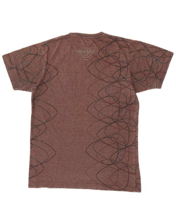 T-shirt con grafica Hard Rock Cafe da uomo Ibiza, piccola, in cotone chiazzato marrone