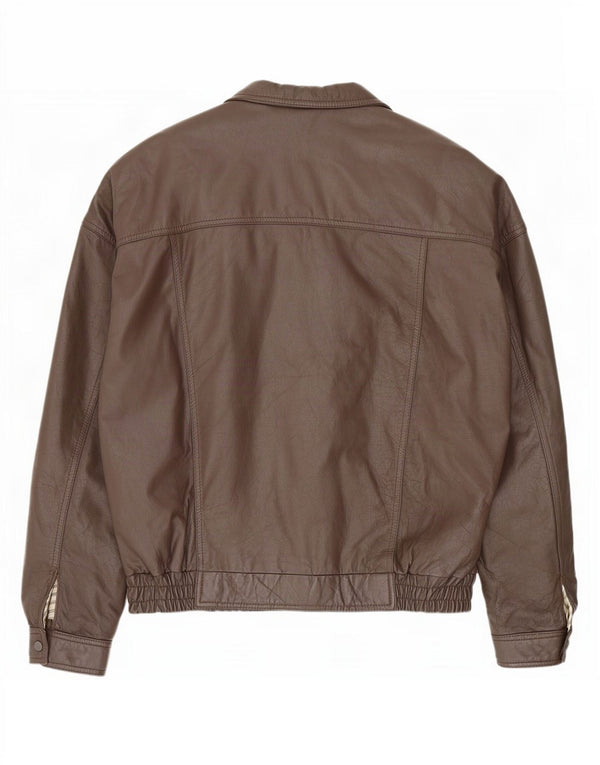 Giacca bomber in pelle vintage da uomo IT 58 4XL Marrone