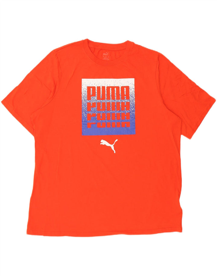 T-shirt grafica da uomo PUMA Top 2XL in cotone arancione