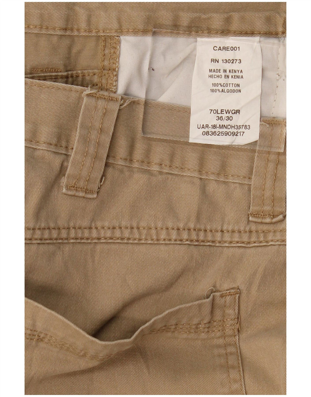 Pantaloni cargo dritti da uomo WRANGLER W36 L30 cotone beige