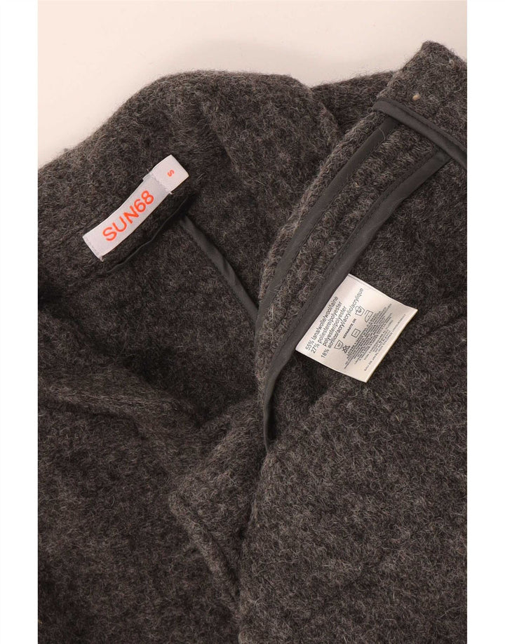 Giacca blazer da uomo in maglia a 5 bottoni Sun68 UK 36 piccola lana grigia