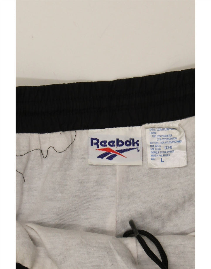 REEBOK Mens Tracksuit Trousers Joggers Large Black Polyamide Vintage Reebok and Second-Hand Reebok from Messina Hembry 