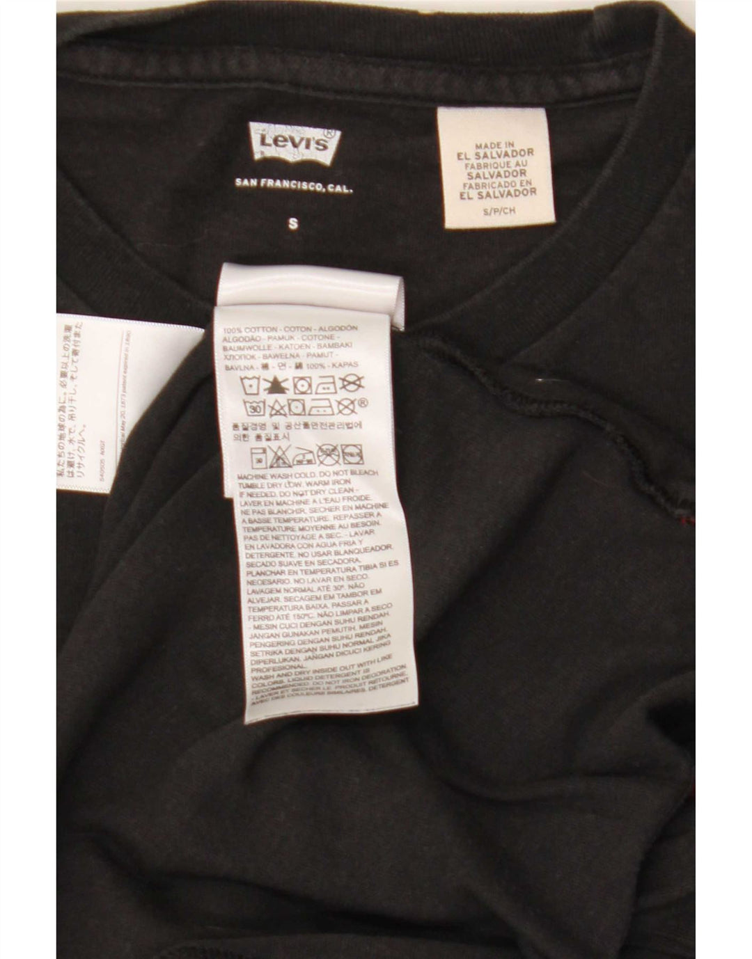 T-shirt grafica da uomo Levi's Top piccola in cotone nero