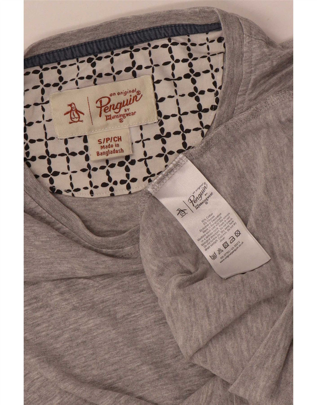 T-shirt da uomo Penguin Top piccola in cotone grigio