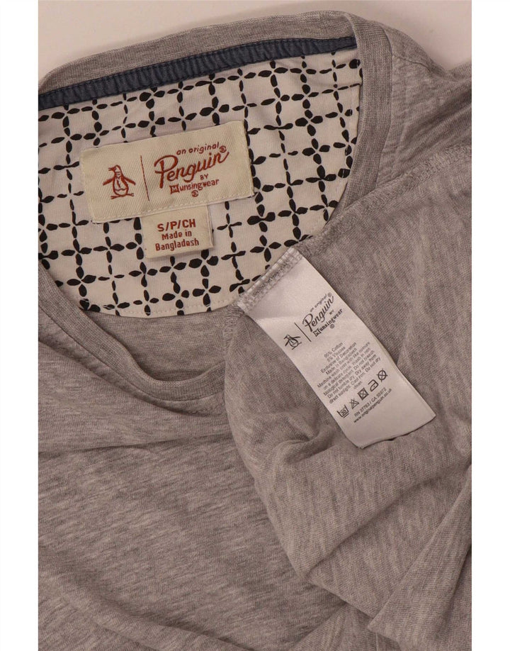 T-shirt da uomo Penguin Top piccola in cotone grigio
