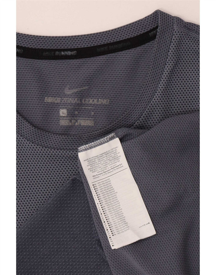 T-shirt Nike da uomo a maniche corte, top grande, in poliestere chiazzato blu