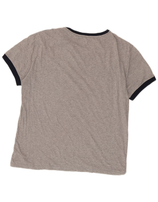 Tommy Hilfiger Mens Graphic T-Shirt Top Large Grey Colourblock Cotton