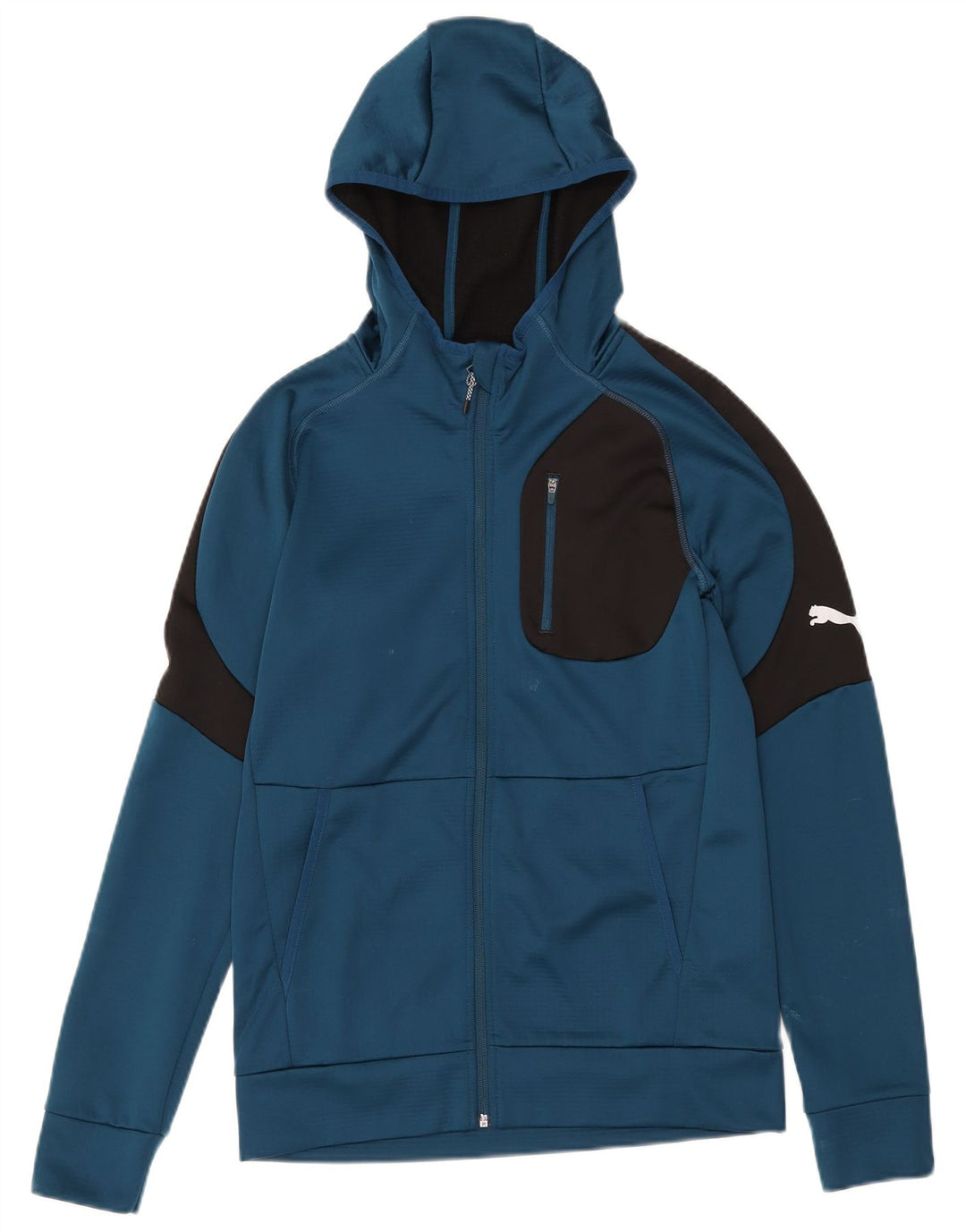 Felpa con cappuccio e zip da uomo Puma Small Blue Colourblock