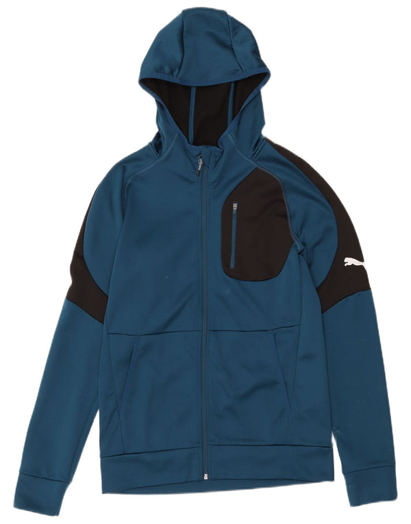 Felpa con cappuccio e zip da uomo Puma Small Blue Colourblock
