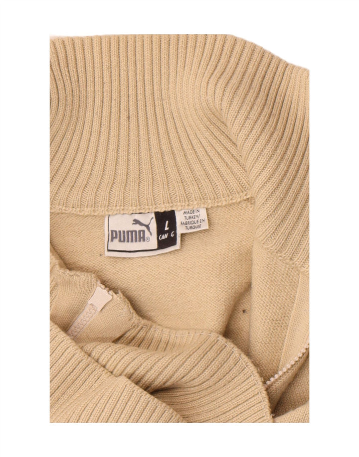 Maglione cardigan da uomo Puma Large Beige Colourblock