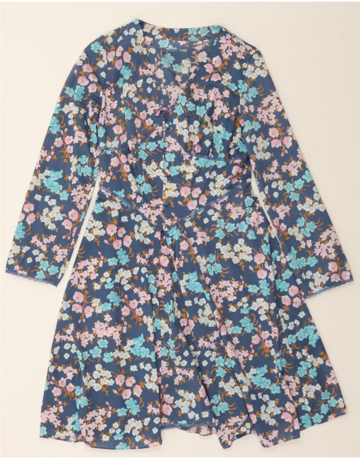VINTAGE Womens 2 Piece Set UK 10 Small Navy Blue Floral Vintage Vintage and Second-Hand Vintage from Messina Hembry 