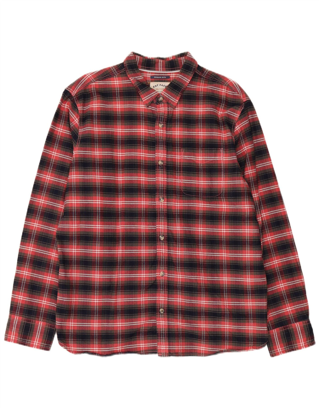 Camicia in flanella da uomo Fat Face XL in cotone a quadri rossi